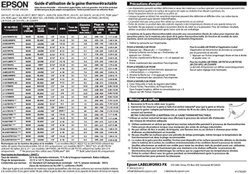 Epson LABELWORKS 205STBWPX Genuine Tape Cartridge - Black on White Shrink Tube Industrial Label Maker Tape - AWG 8-12, 3/16" (5MM) Wide, 8 ft (96")