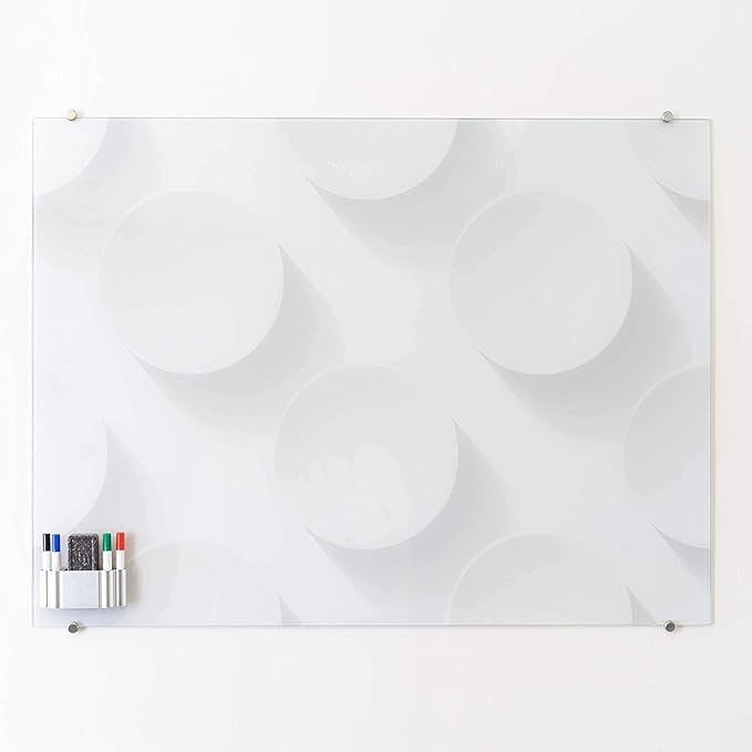 GLASSBOARD STUDIO Magnetic Dry Erase Marker Holder - Aluminum Organizer with Powerful Neodymium Magnets for Magnetic Glassboards, Whiteboards, Refrigerator, Locker - White Board Accessories & Storage