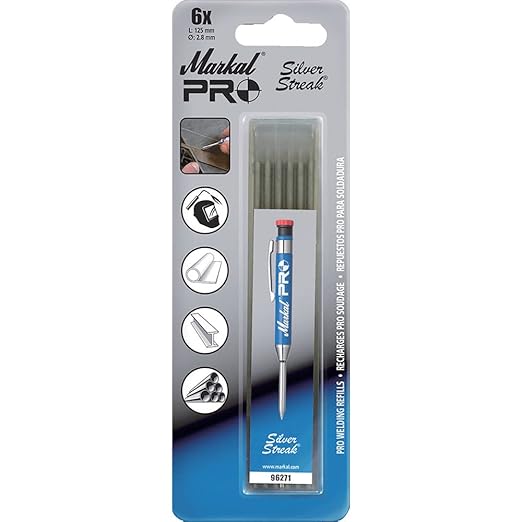 Markal 96270 PRO Carpenter Pencil 96271 Silver Streak Pro Refills (6 Pack)