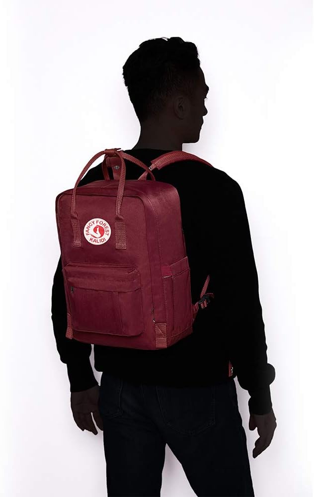 KALIDI Casual Laptop Backpack 15 Inches Classic Camping Rucksack Travel Outdoor Square Daypack College Hiking Gym Bag, Burgundy