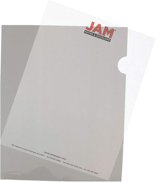 JAM Paper Plastic Sleeves - 9" x 11 1/2" - Smoke - 12/pack