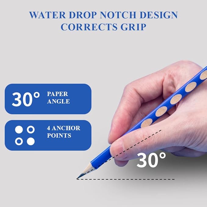 M&G 30pcs Triangular Pencils, 2B Pencils with Grip Correction, Wooden Graphite Pencils with Colored Barrels, Pre-Sharpened Break-Resistant, Suitable for Writing, Drawing, and Sketching