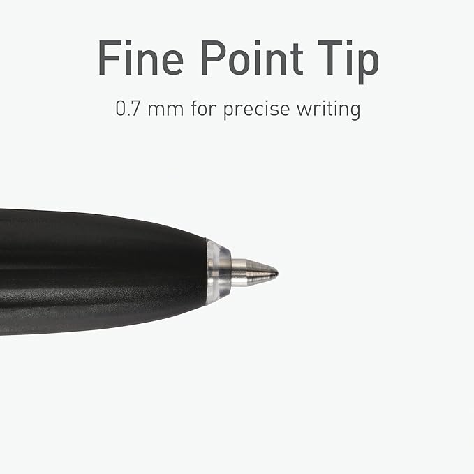 Pentonic GR-T Retractable Gel Pens, 24 Count, Assorted Color Ink (12 Black, 8 Blue, 4 Red), 0.7 mm Fine Point, Smooth Writing For Journaling (1002360)
