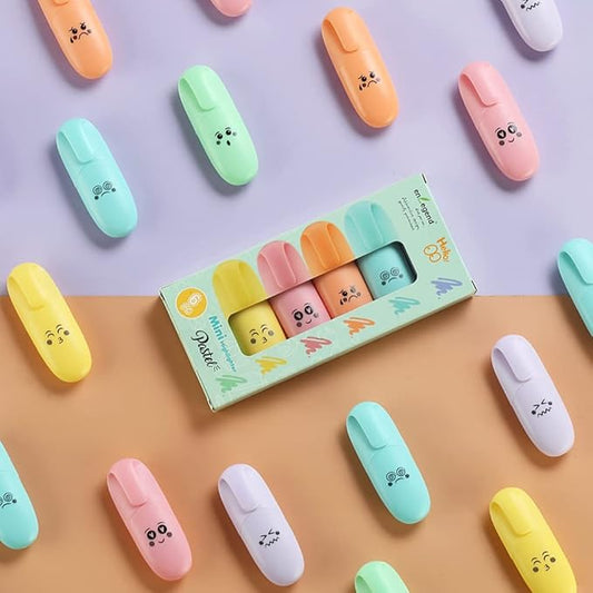 12 pieces Assorted Colors Aesthetic Highlighters Chisel Tip Kawaii Stuff Gift Mini Highlighters Pen