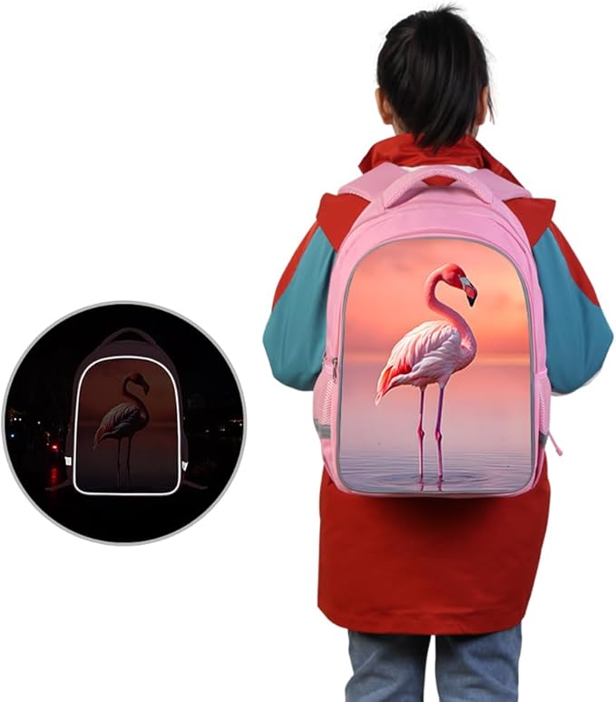 Kids Backpack, 3D Reflective Cartoon, 600D Polyester & Dual Zippers, 17" Bookbag with Ergonomic Design for boys & girls age 6-18, Rugby Space Style for school Children Kids