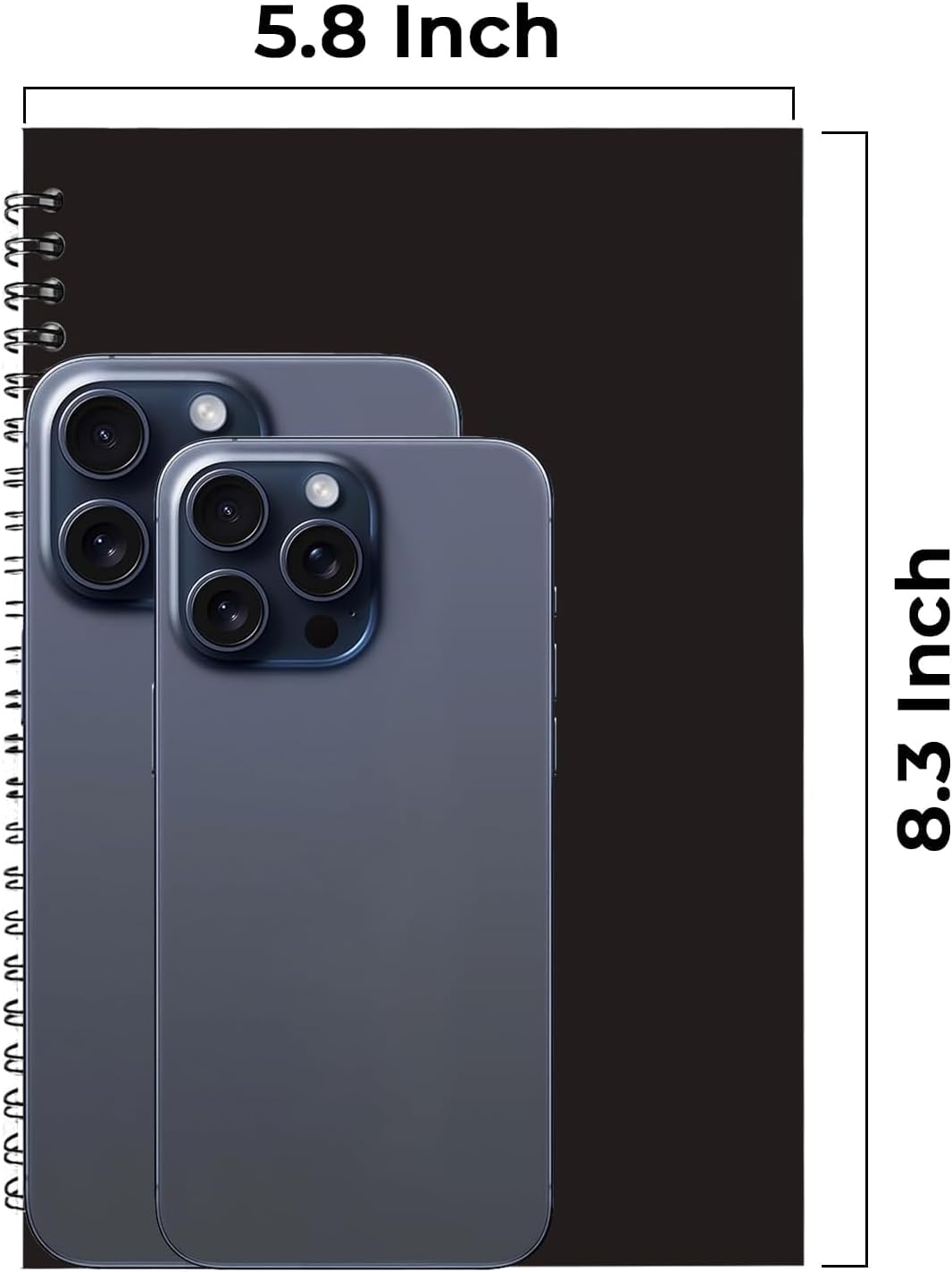 48 Pack Spiral Notebook, 5.8 x 8.3, 120 Pages (60 Sheets),100 GSM Paper Ruled Notebooks, Water Resistant Black Cover, Bulk A5 Journal for Women & Men, Daily Wrting Small Book, School, Office