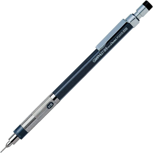 Graphlet Mechanical Drafting Pencil + Ain HB/B/2B leads, original Black slim pen case (0.5mm)