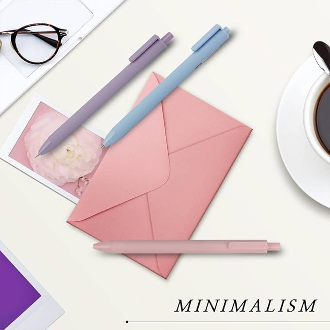 ldcrea Green Gel Pens 0.5 Fine Tip, Black Ink, Silky Grip, 6 Pack