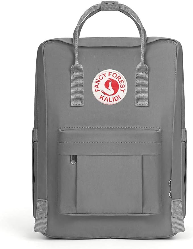 KALIDI Casual Laptop Backpack 15 Inches Classic Camping Rucksack Travel Outdoor Square Daypack College Hiking Gym Bag, Grey