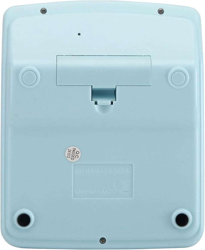 Desk Calculator 12 Digit Office Calculators with Large Screen Display, Dual Solar Power and Battery, Recessed Big Button Calculator for Office Home School（Blue）