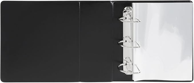 Playbill Binder - 10 x 9.5 in, 4-Inch Spine, 3-Ring, Black Leatherette Cover - Folder with 30 Plastic Sleeves - 2 Pockets Per Sleeve
