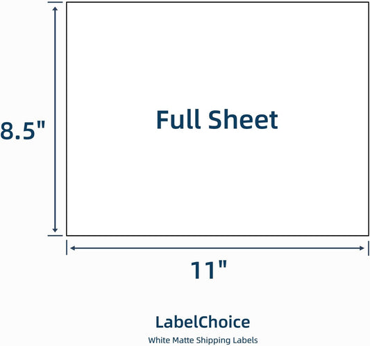 Full Sheet Shipping Labels 8.5 x 11 for Laser & Inkjet Printers, 500 Sheets 500 Labels Self Adhesive Full Sheet 8 1/2x11 Labels, Mailing Label Sheets for Printer, Full Page Shipping Labels