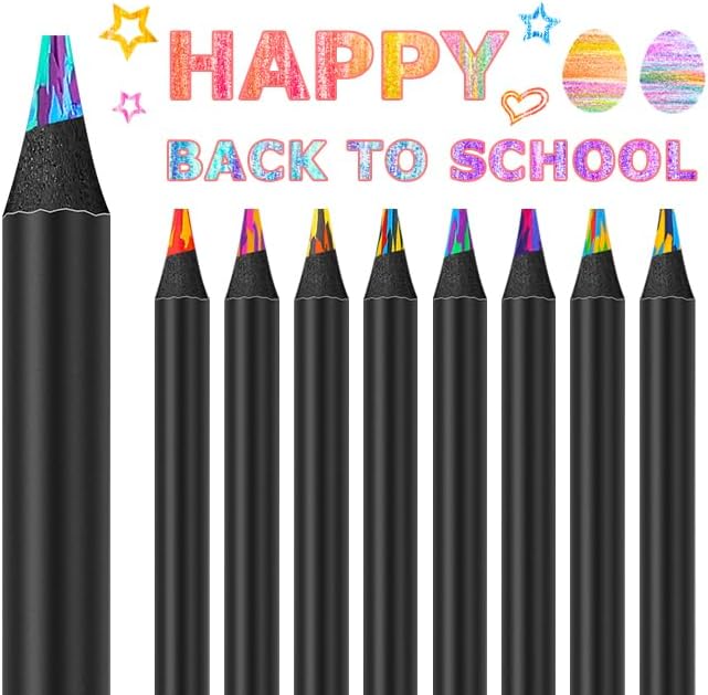 8-Color Rainbow Colored Pencils for Adult Coloring Books, Aesthetic Drawing Pencils, Jumbo Coloring Pencil, Art Supplies for Adults, Cute Art Kit Fun Color Pencil Set, Gifts for Kids