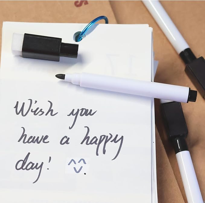 20 Pcs Black Magnetic Dry Erase Markers with Eraser Cap, Mini White Board Markers Bulk, Fine Tip Pens for Whiteboard, School Classroom, Party, Office and Home