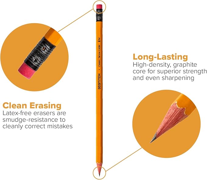 Bostitch Premium American Cedar Pencils, 36 Count