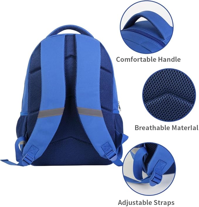 Kids Backpack, 3D Reflective Cartoon, 600D Polyester & Dual Zippers, 17" Bookbag with Ergonomic Design for boys & girls age 6-18, Crocodile Space Style for school Children Kids