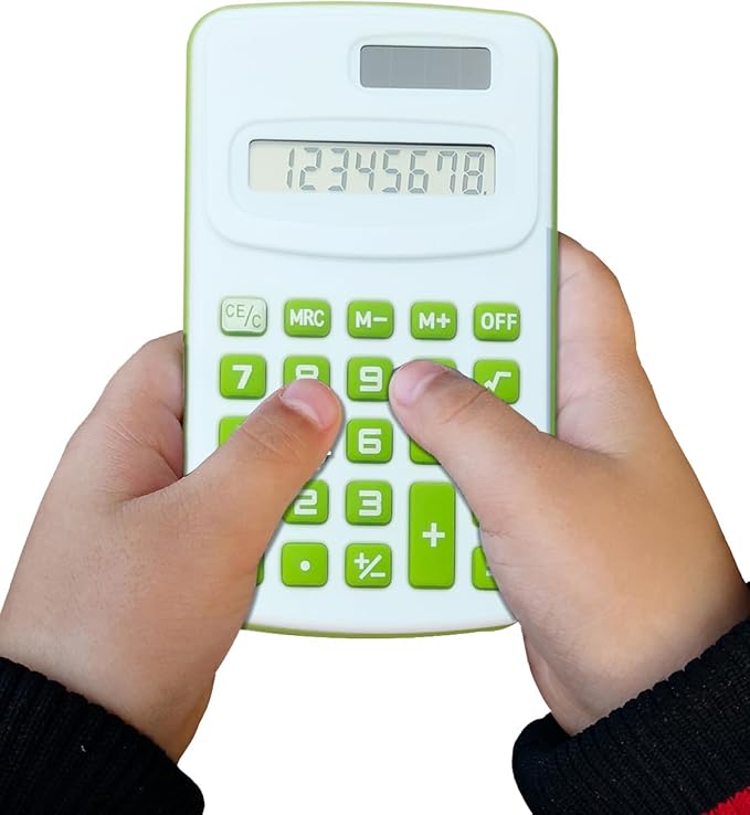 Basic Calculator 8 Digit Silicone Button Desktop Calculator (4 Colors, Set of 8) (B, Pack of 8)