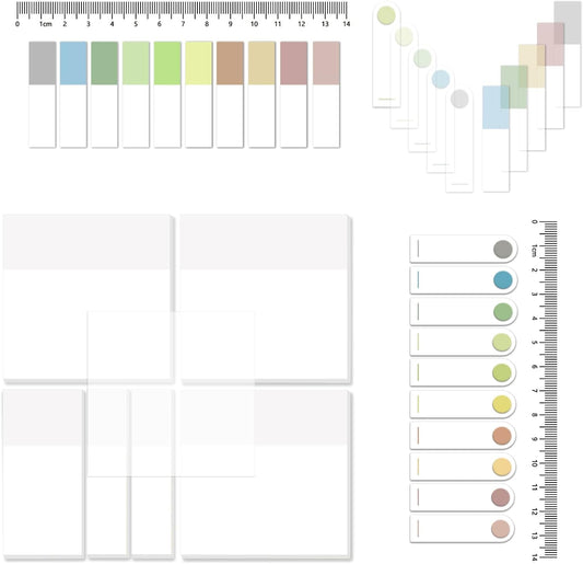 BAYTORY 700 Sheets Transparent Sticky Notes, Clear White Waterproof 3 x 3 inch See Through Memo Pad, Self-Adhesive Translucent Writable Index Tabs for Annotating Book, Office & School Study Supplies