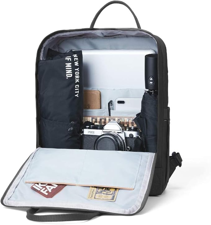 KALIDI Casual Laptop Backpack 15 Inches Classic Camping Rucksack Travel Outdoor Square Daypack College Hiking Gym Bag, Black