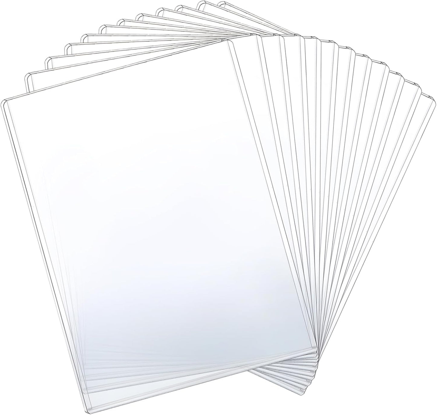 12 Pcs 8 1/2" x 11" Rigid Print Protectors - Clear Toploaders - Hard Plastic Document & Photo Sleeves - Birth Certificate Protector