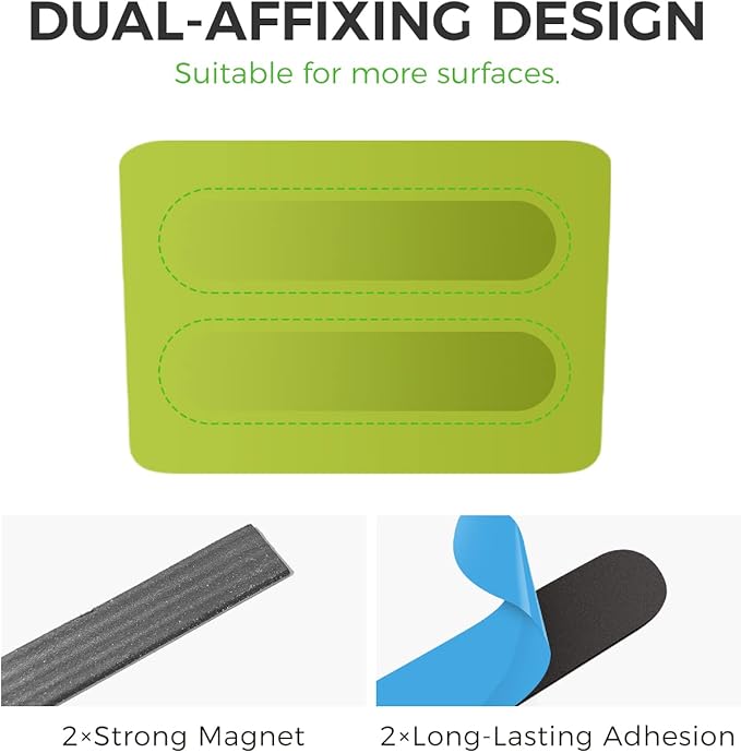 loukin Magnetic Marker Holder, Dry Erase Marker Holder, Remote Control Holder, Magnetic Storage Organizer for Whiteboard or Refrigerators (Green)