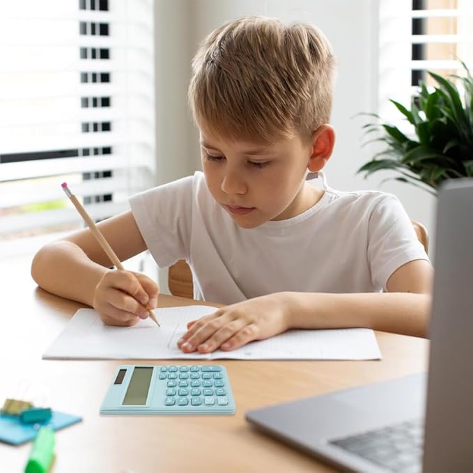 Solar Calculator,Mini Calculator Basic Calculators School for Students Pocket Calculators Blue Office Gadgets Office Supplies for Women Men