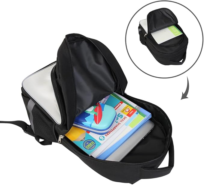 Kids Backpack, 3D Reflective Cartoon, 600D Polyester & Dual Zippers, 17" Bookbag with Ergonomic Design for boys & girls age 6-18, Shark Space Style for school Children Kids