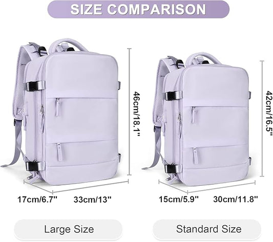 Large Carry On Backpack Flight Approved Personal Item Travel Backpack For Women Airline Approved Waterproof Sports Luggage Backpack Casual Daypack Small Hiking Backpack Purple Backpack
