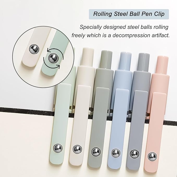 Gel Pens, 6 Pcs 0.5mm Fine Point Smooth Writing Pens Japanese Cute Pens, High-End Series Black Ink Pens for Journaling Note Taking, School Office Supplies for Women Men (6 Pcs Morandi)