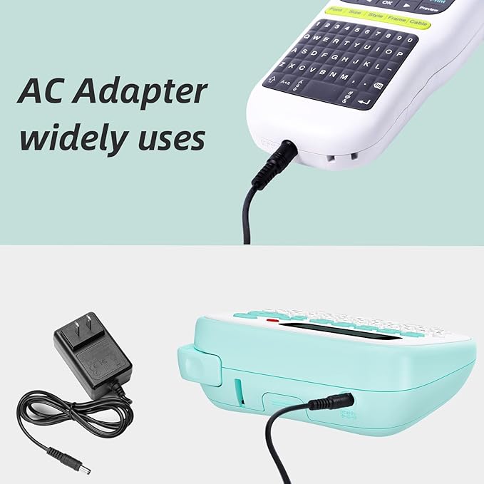 Label Maker Machine with Tape,D210S Portable Handheld Label Maker,QWERTY Keyboard Label Machine,with AC Adapter and 12mm 231 Tape, Easy to Use for Home Office School Label Organization,Green