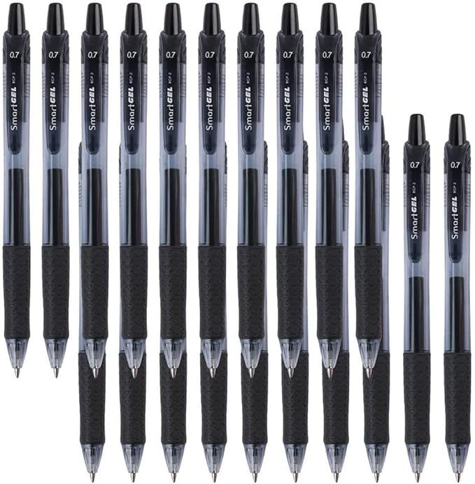 Smart Color Art 45 Pack Black Gel Pens, Retractable Medium Point Gel Ink Pens, Smooth Writing, Comfort Grip, Unisex