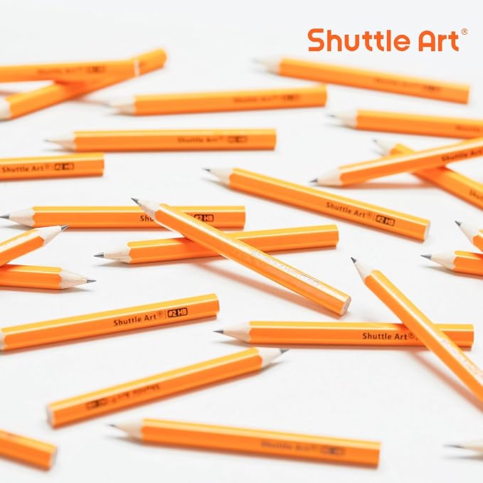 Shuttle Art 600 Pack #2 HB Mini Pencils, Wood-cased, Pre-sharpened for Kids & Teachers, Classroom Essentials, Back to School Supplies