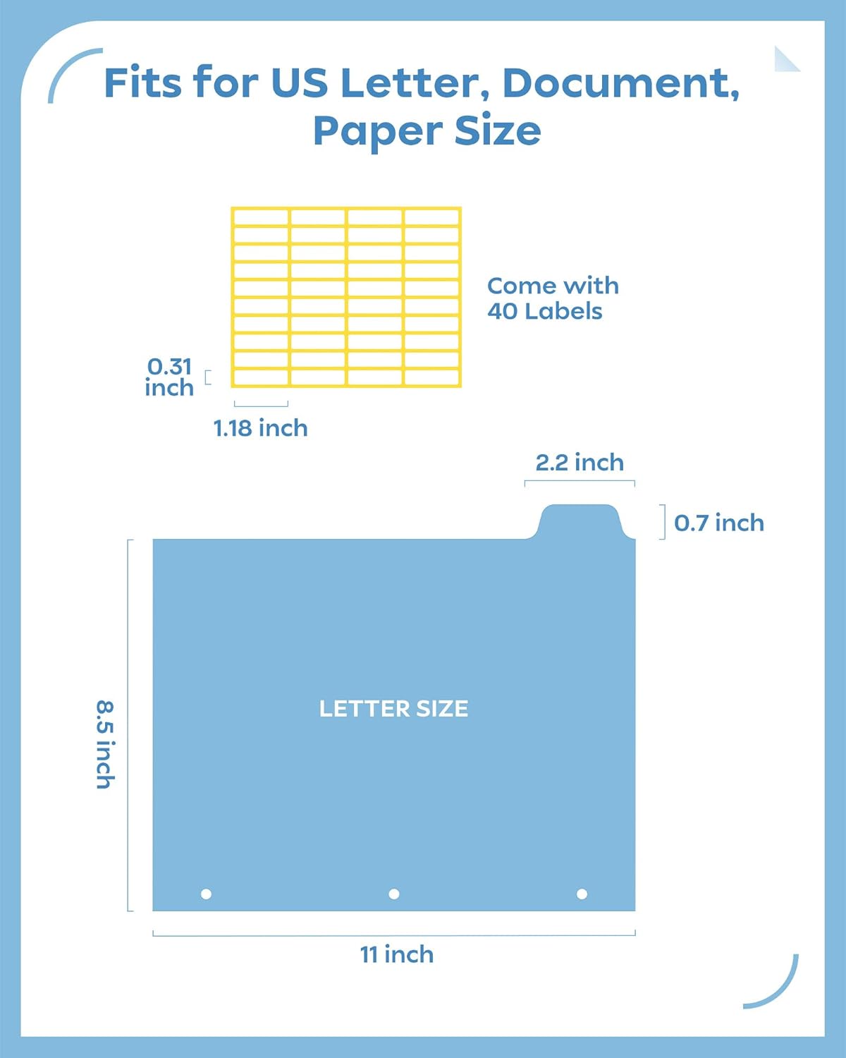 8 Tab Binder Dividers for 3 Ring Binder, 2 Set/16 Count, Thicken, Write & Erase Reusable Waterproof Plastic Binders for School & Office Files, Extra 40 Labels