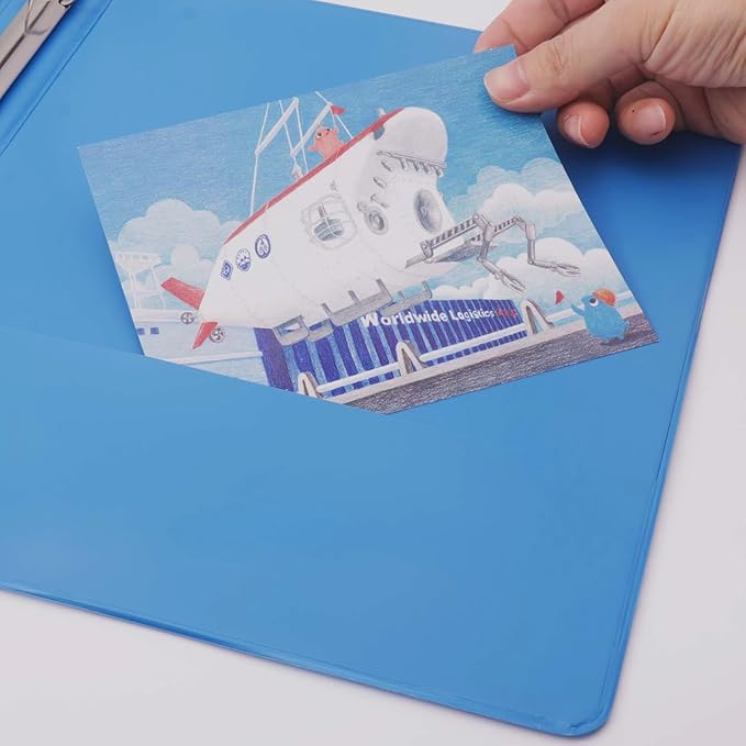 COMIX 3 Ring Binder 2 inch with Clear View Cover, 2" View Binder Holds 450 Sheets of US Letter Size Paper, 6 Pack (Light Blue)