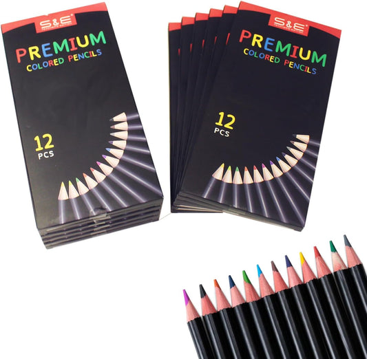 S & E TEACHER'S EDITION Colored Pencils 144Pcs, Pre-sharpened Super Soft Core Lead Coloring Pencils, Kid's Colored pencils,In Drawing Pencils, Woodcase Lead, Bulk Back to School Supplies
