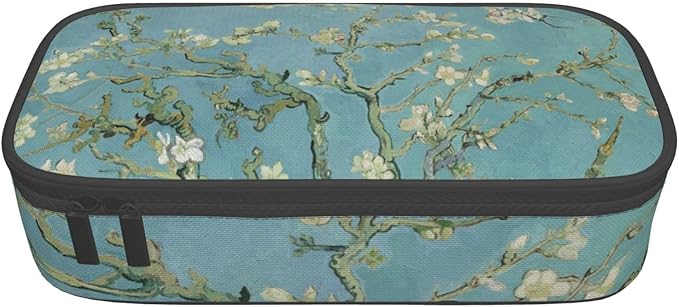 Van Gogh Almond Blossoms Large Pencil Case With Zipper Compartments Stationery Pencil Bag For Kids Teens Students School Supplies