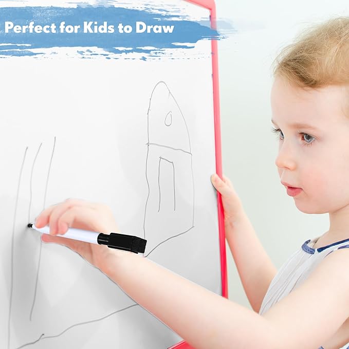 Kosiz 200 Pcs Magnetic Dry Erase Markers Fine Point Tip Whiteboard Markers with Eraser Cap Magnetic Dry Erase Pens Erasable Pens for Whiteboard Dry Boards(Black)