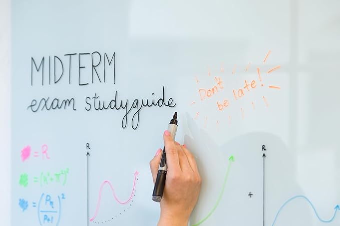 U Brands Bold Tip Liquid Glass Whiteboard Markers with Eraser for Glass Boards, Dry Erase Boards, and Chalk Boards, Black, Set of 12