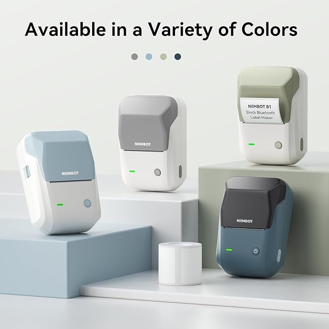 NIIMBOT B1 Label Maker Machine with Tape, Thermal Label Printer Easy to Use for Office, Home, Business, 2 Inch Label Maker with 2'' x1.18'' Labels-230pcs/Roll