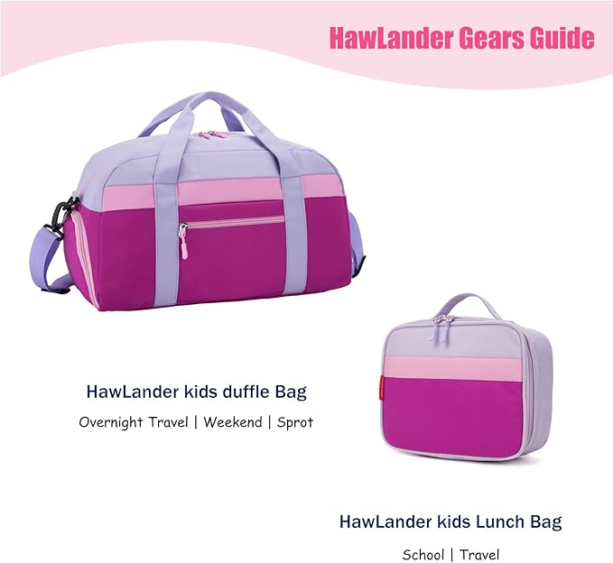HawLander Little Kids Backpack for Girls Toddler School Bag Fits 3 to 6 years old, 12 inch, Purple