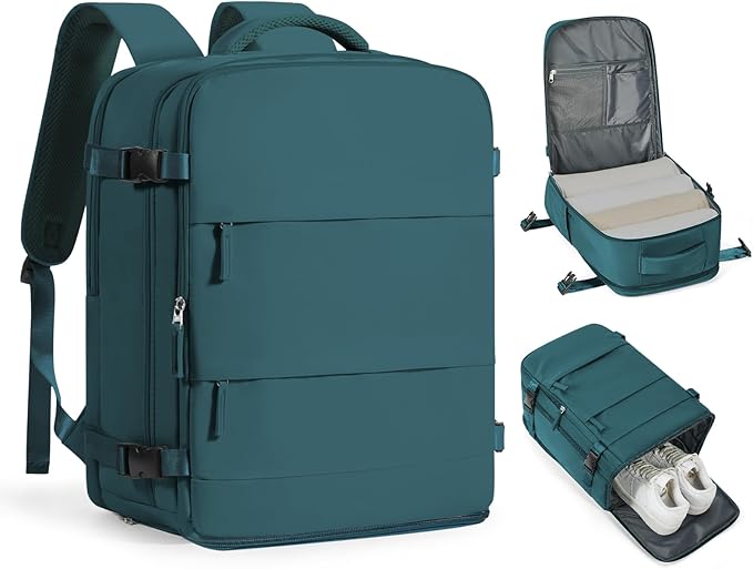 coofay Large Travel Backpack Carry on Flight Approved Mochila De Viaje Carry on Backpack for Airplanes Spirit Airlines Personal Item Bag 18x14x8 Inches Travel Bag Traveling Backpack for Women Men