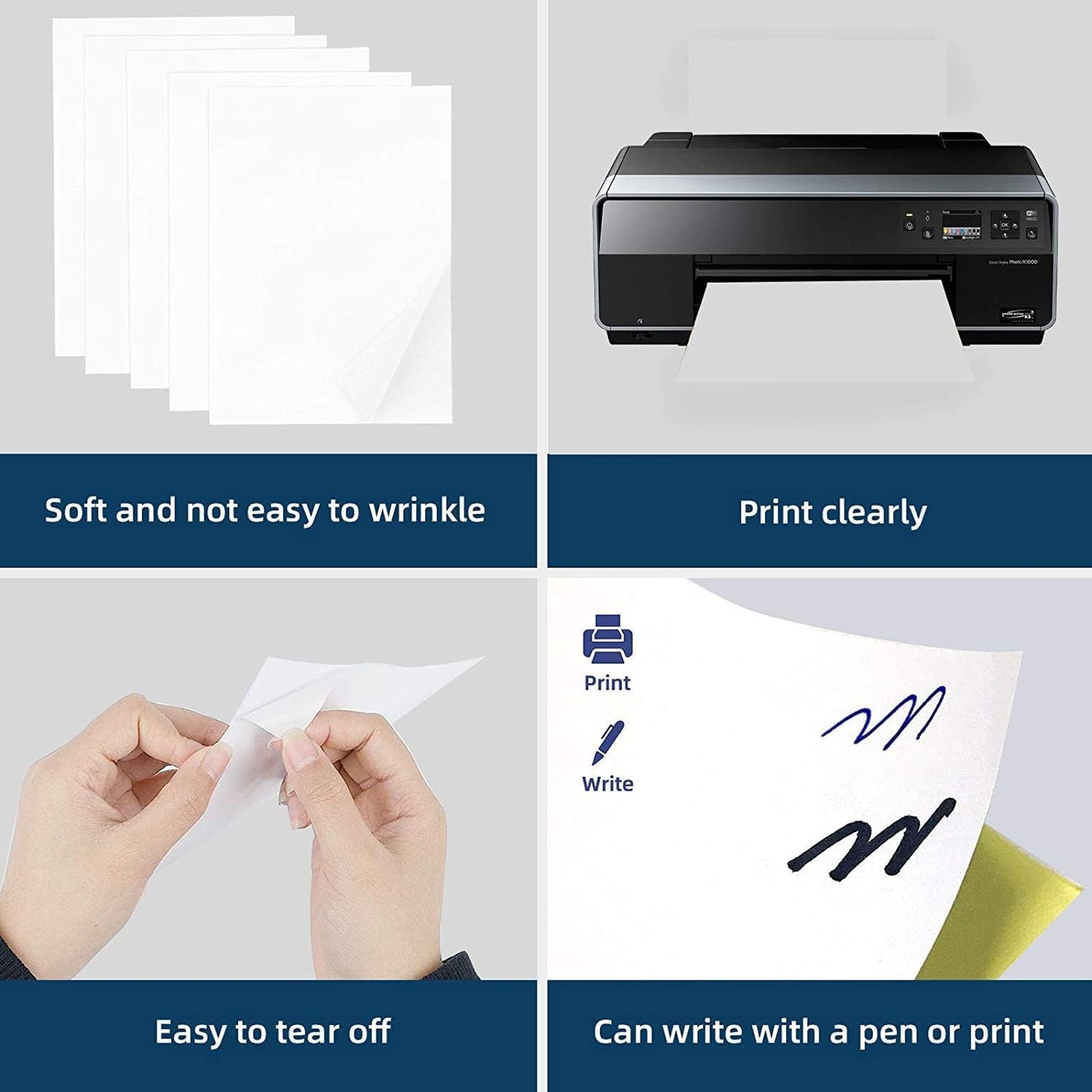 100 Sheets 200 Labels Half Sheet Self Adhesive Shipping Labels for Laser & Inkjet Printers, 8.5" x 5.5" Shipping Mailing Labels, 2 per Page Shipping Labels, 5 1/2 x 8 1/2 Half Sheet Labels