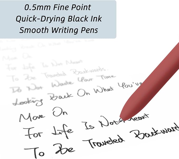 Gel Pens, 12 Pcs 0.5mm Fine Point Smooth Writing Pens Cute Pens, High-End Series Black Ink Pens for Journaling Note Taking, School Office Supplies for Women Men (12 Pcs Gold Mixed colors)