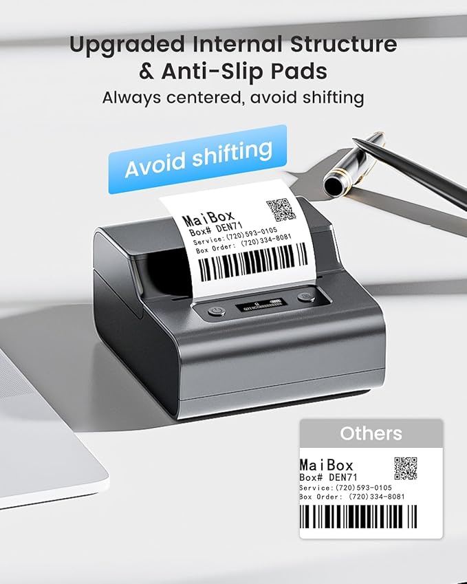 Phomemo M221 Label Maker Machine with 3 Tapes, 3 Inch Bluetooth Thermal No Ink Label Printer for Address, Barcode, Small Business, Home for Phone/PC, Space Gray, with 430 Pieces Labels