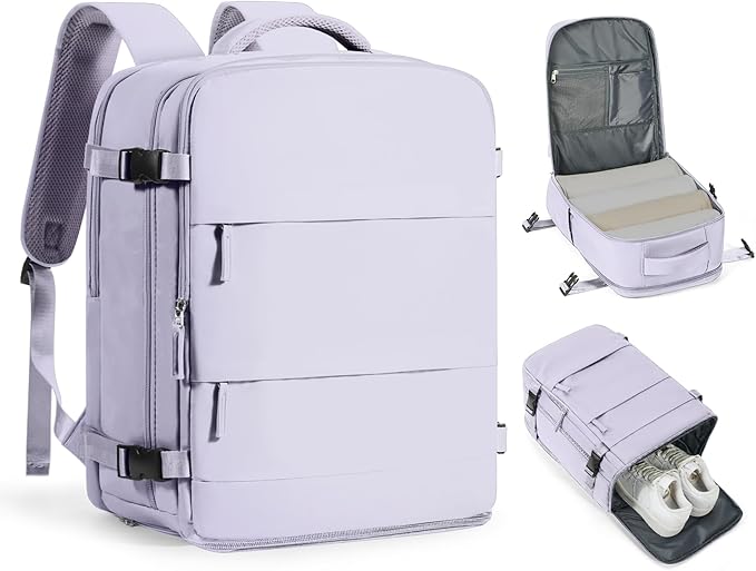 coofay Travel Backpack Carry On Flight Aapproved Personal Item Travel Bag Mochila De Viaje Travel Backpack For Men Spirit Airlines Personal Item Bag 18x14x8 Carry On Backpack For Airplanes Purple