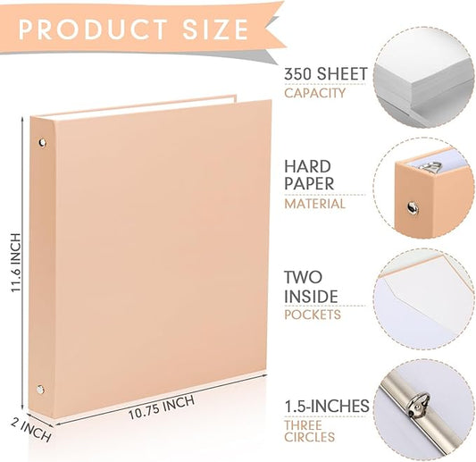 Ctosree 10 Pack Colored 3 Ring Binder with 2 Pockets Hardcover Loose Leaf Binder for Women Men Teacher Student School Office Home Supplies, Fits 11 x 8.5 Size Paper, 10 Colors(1.5",Fantasy Color)