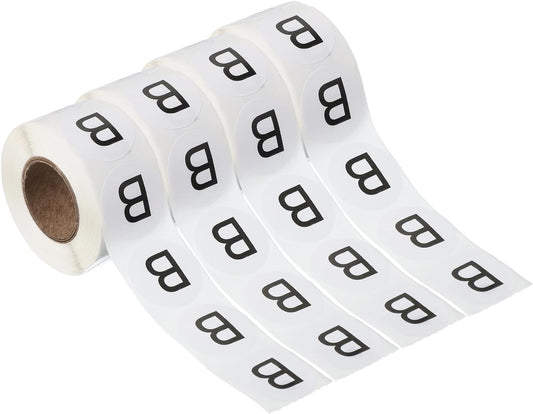 PATIKIL 1" Letter B Stickers, 4 Rolls Self-Adhesive Alphabet Round Circle Dots Labels for Organization Storage Inventory Boxes Scrapbook Craft 2000 Pcs Total