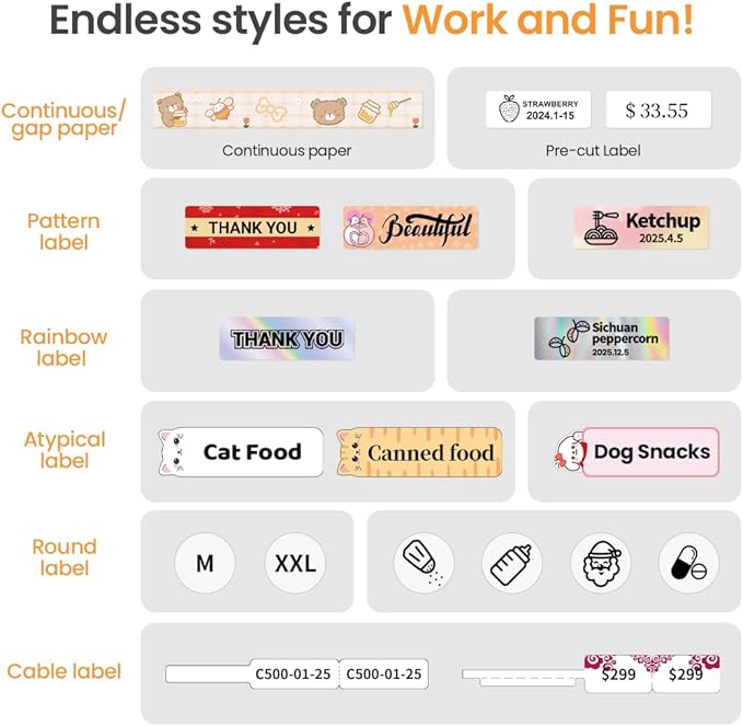 Phomemo Label Maker Machine with Tape, D35 Wireless Bluetooth Labels Maker Portable Mini Label Printer, Easy to Use with Smartphone Small Sticker Labeler Multiple Templates for Home Office organizing