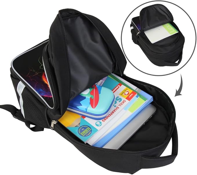 Kids Backpack, 3D Reflective Cartoon, 600D Polyester & Dual Zippers, 17" Bookbag with Ergonomic Design for boys & girls age 6-18, Gorilla Space Style for school Children Kids