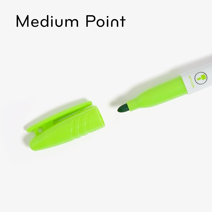 U Brands Fine Tip Dry Erase Markers, Mini Size Whiteboard Markers, Low Odor, Assorted Bright Colors, Set of 6